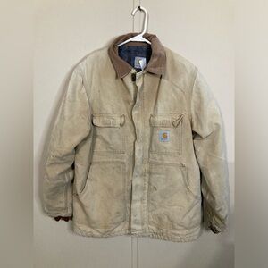 VTG Carhartt Blanket Lined Detroit Jacket Tan Men's Coat Size L